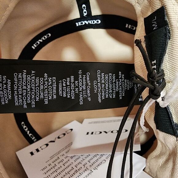 NWT Coach CP354 Women's Signature Heart Print Bucket Hat M/L - Picture 4 of 4